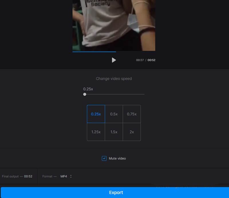 Clideo VM をスロー再生