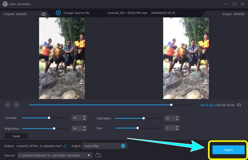 エクスポートボタンをクリック 