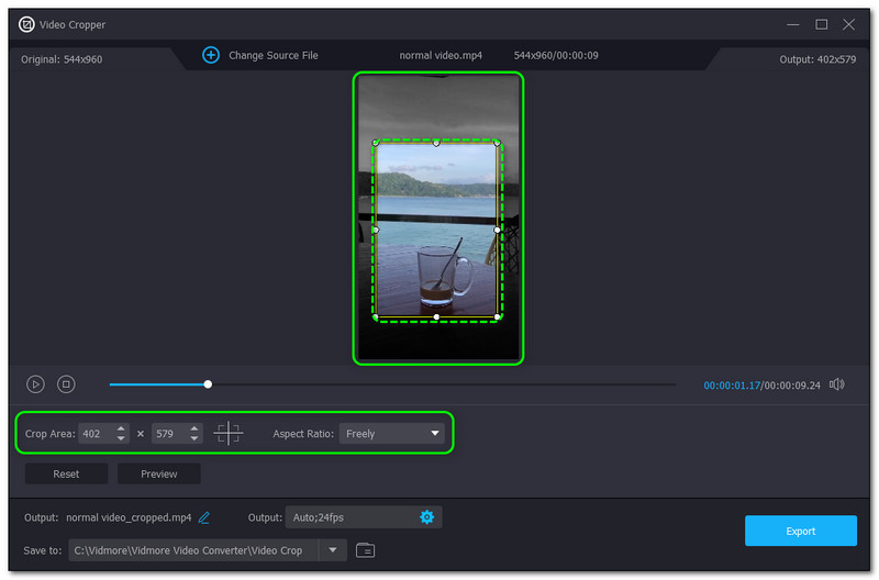 iPhoneで動画をクロップ Vidmore Video Converter 範囲選択