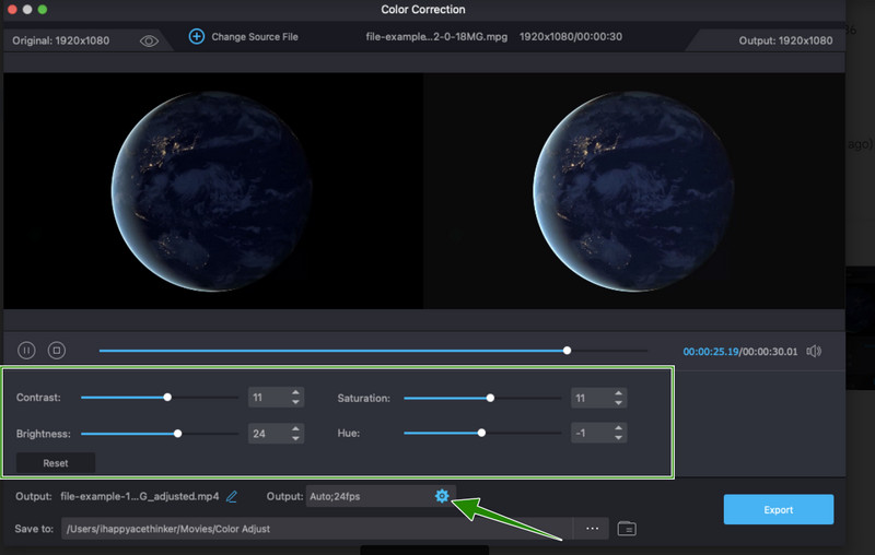 Vidmore カラー補正の設定