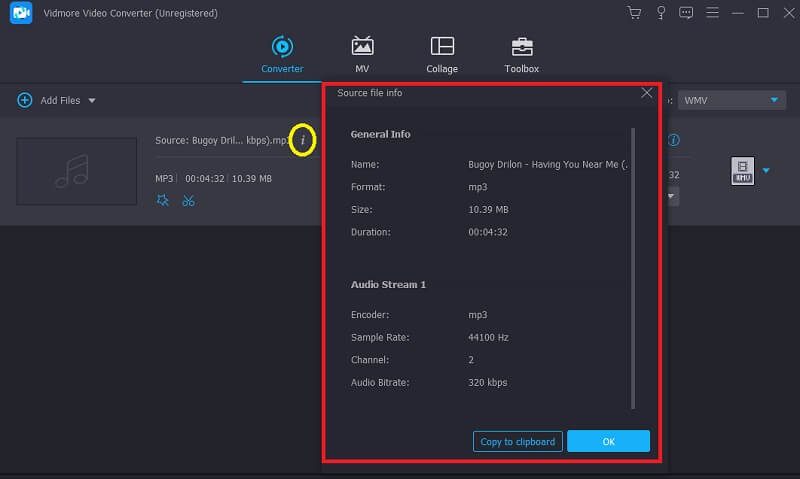 Vidmore でメタデータを表示