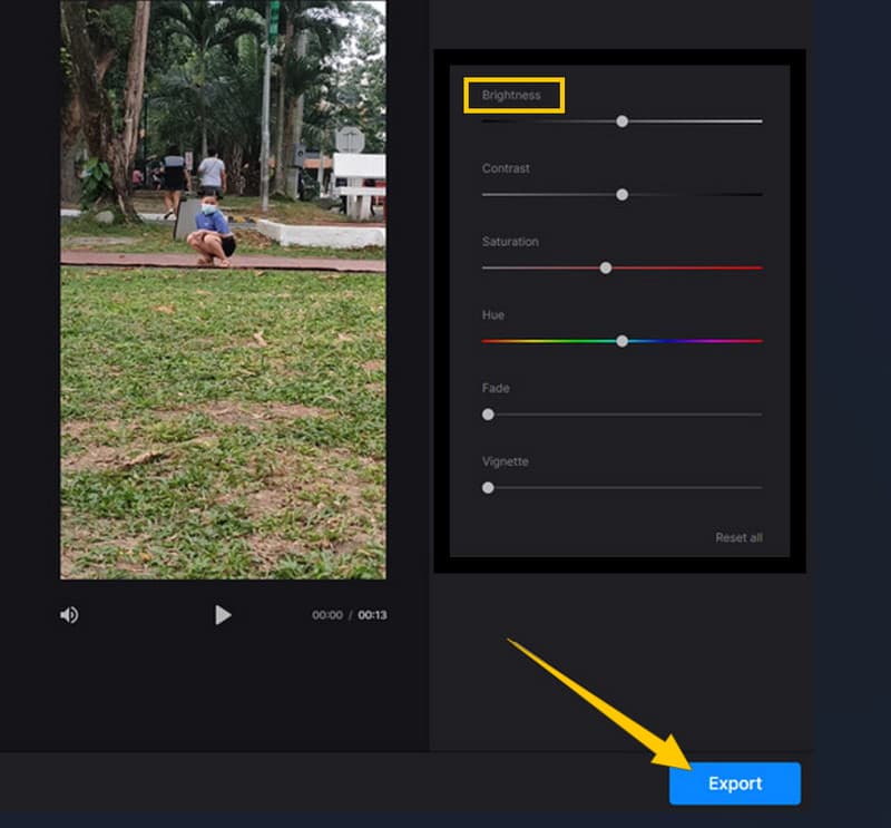Clideoで動画を明るくする