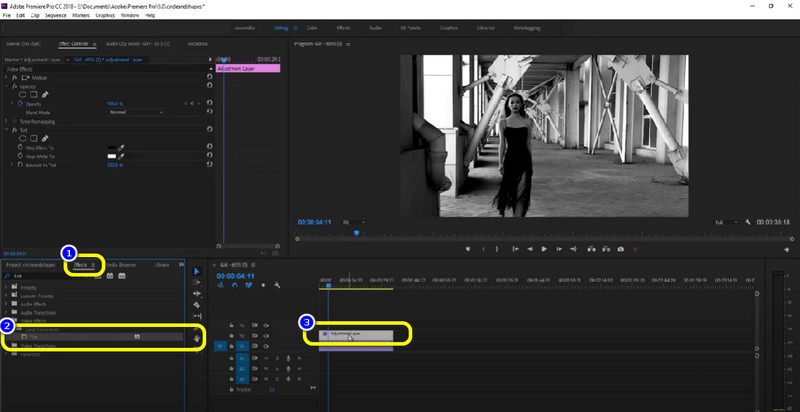 調整レイヤーに Tint をドラッグ