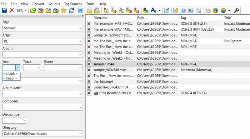 メタデータを編集