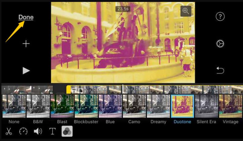 iMovieアプリで動画を明るくする
