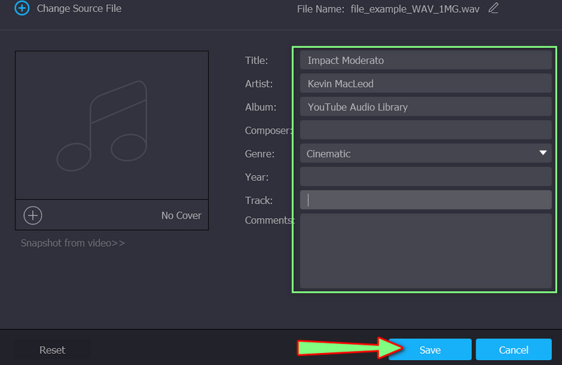 タグを挿入して保存