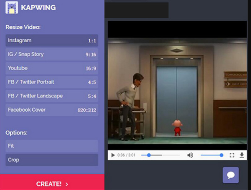 Kapwing ビデオクロッパー