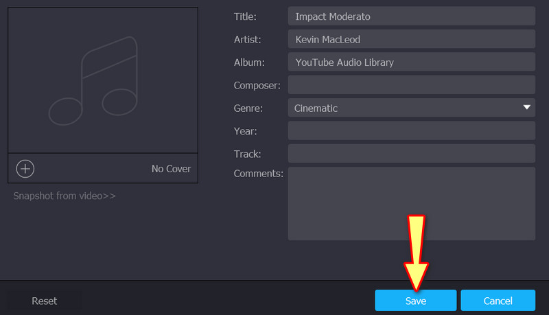 詳細情報の変更を保存