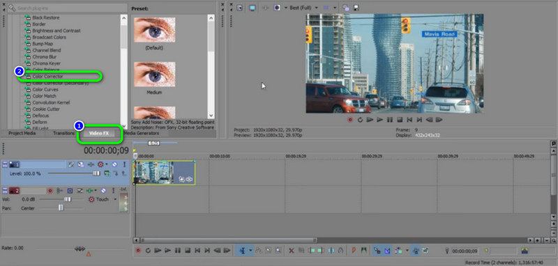 Video FX カラーコレクション