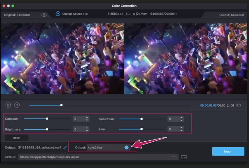 Vidmore カラーコレクター設定