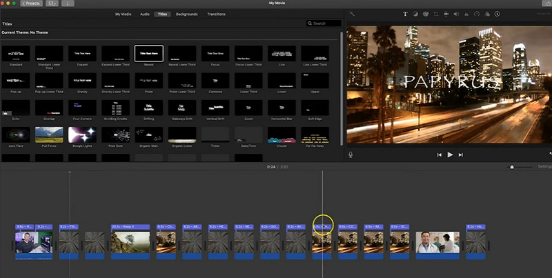 iMovie でミームテキストを追加