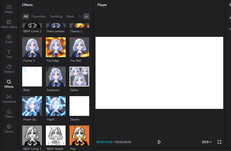 Capcutでスケッチフィルターを追加