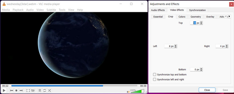 VLCで動画をトリミング