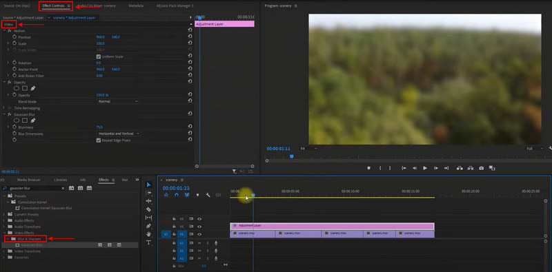 Premiere ぼかし動画