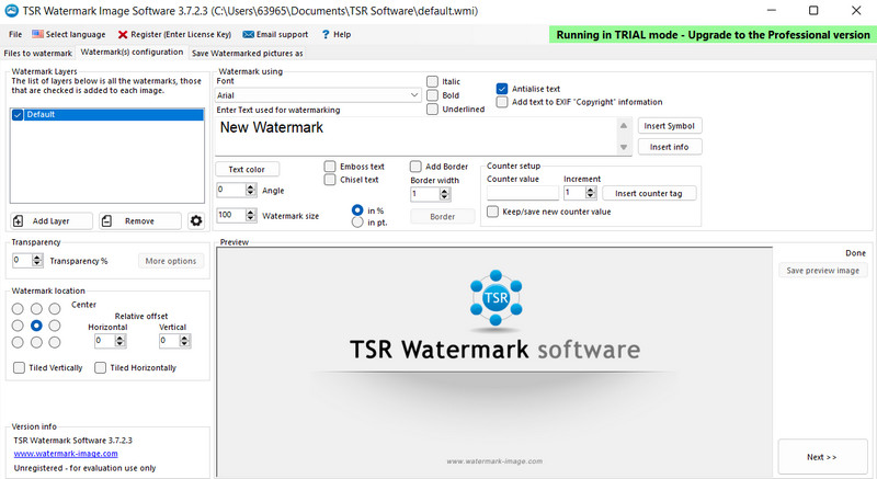 TSR Watermark アプリ