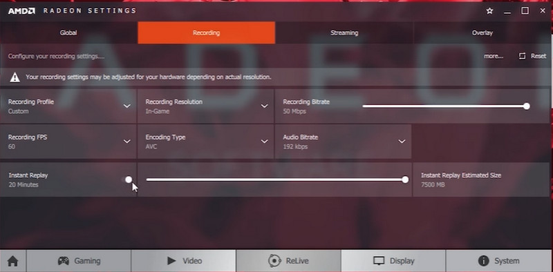 AMD ReLive ソフトウェア