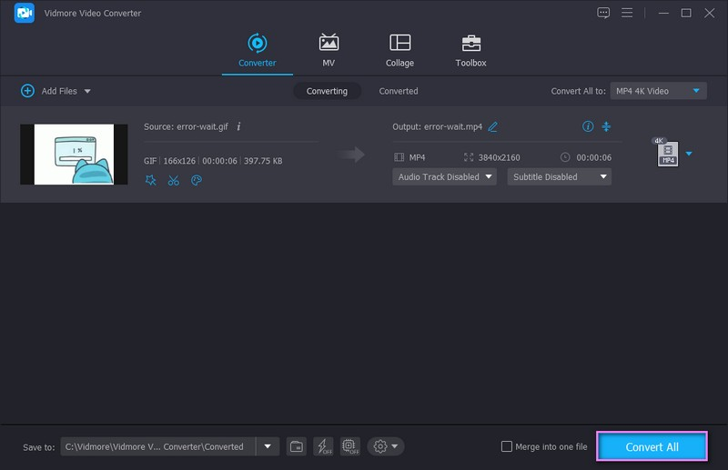 GIF を MP4 形式に変換