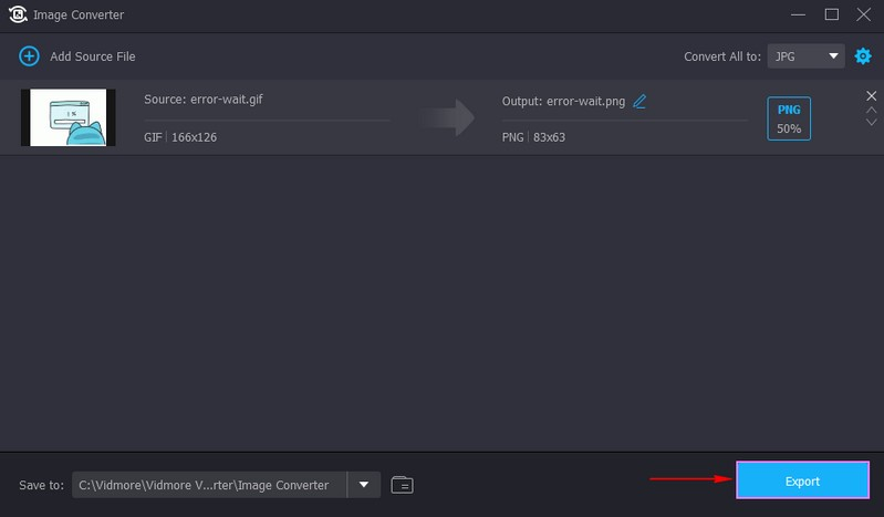 GIF を PNG 形式として書き出す