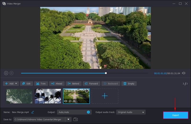 複数の動画を出力