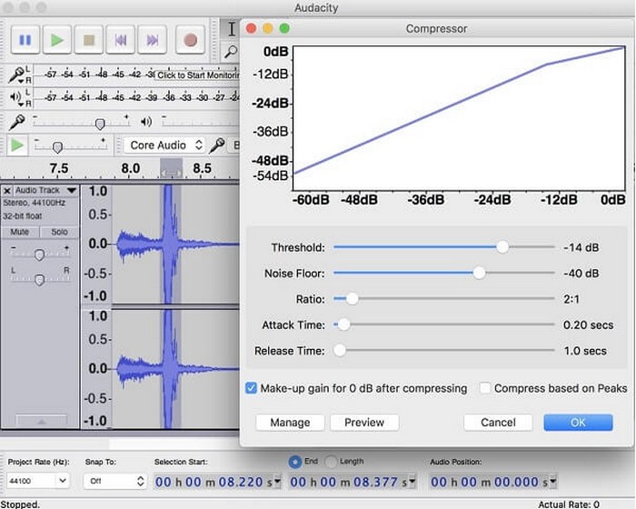 Audacity で音声を圧縮する方法