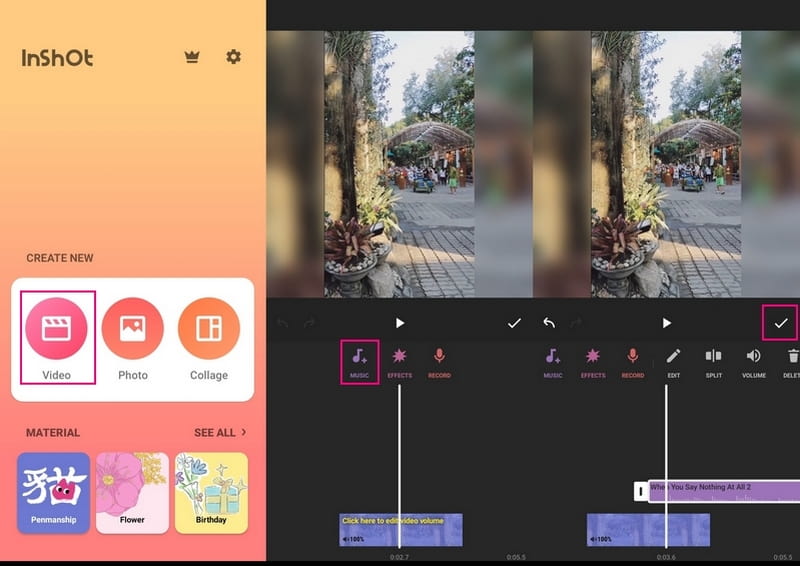 InShot で TikTok 用動画に音楽を追加する方法
