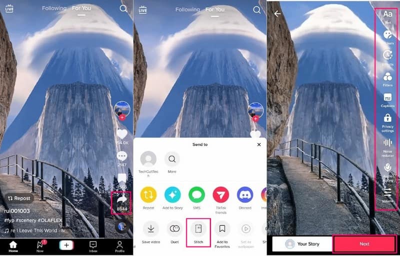 TikTok のステッチ