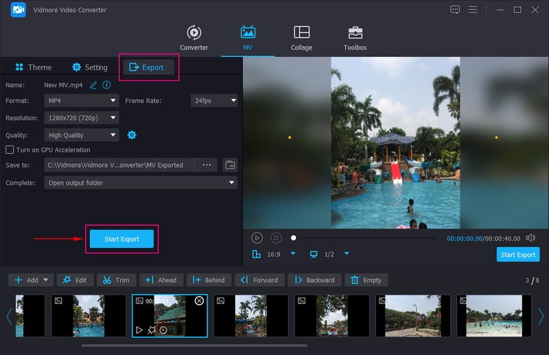 Instagram用にスライドショーを書き出す方法