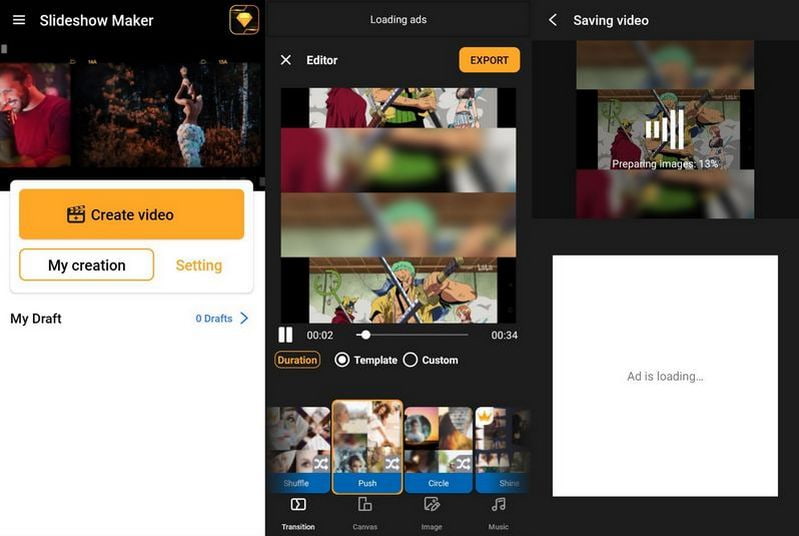 モバイル向け写真スライドショーアプリ