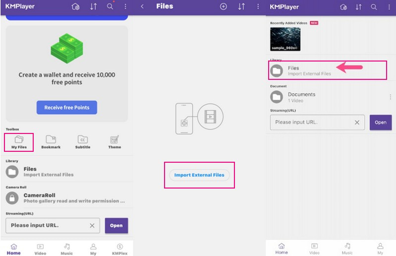 iPhone での KMPlayer