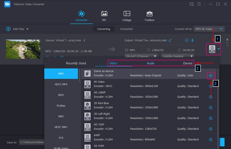 プロファイルアイコンを選択