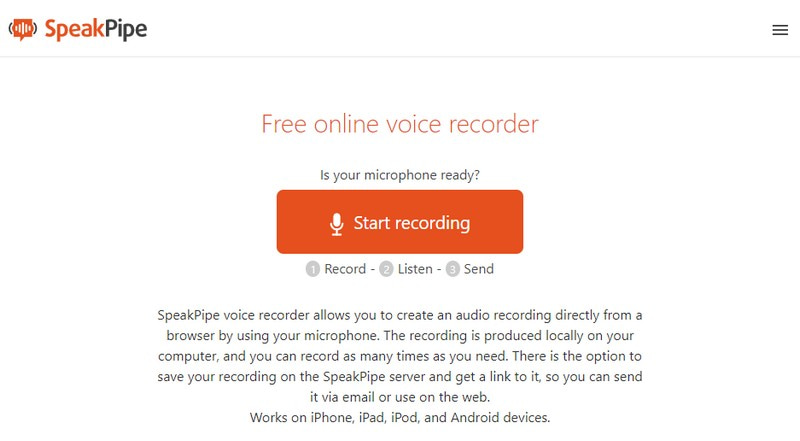 Speakpipe Voice Recorder Vocaroo の代替