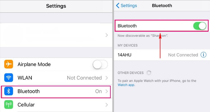 iPhoneのBluetoothを無効にする