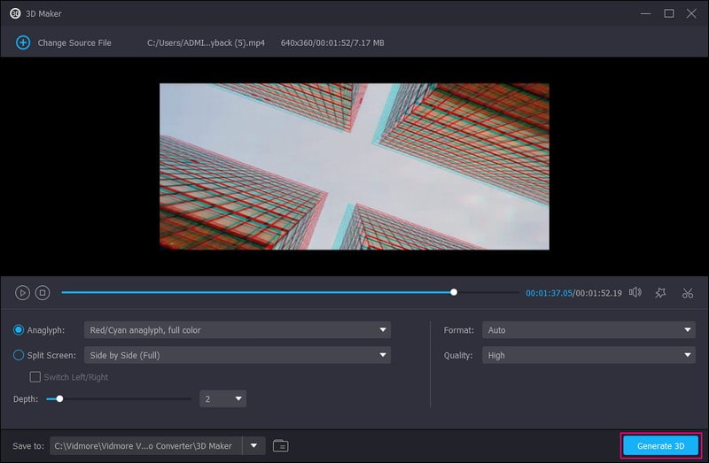 「3D生成」をクリック
