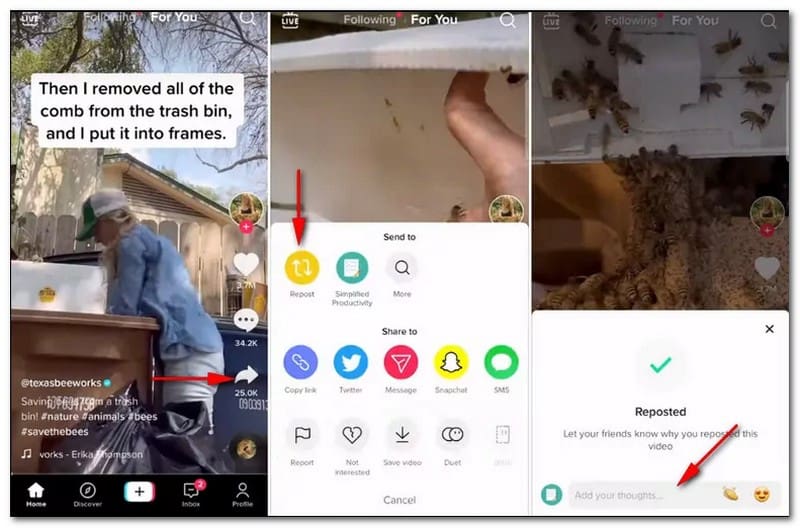 TikTok でリポストする方法