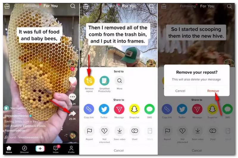 TikTok のリポストを取り消す方法