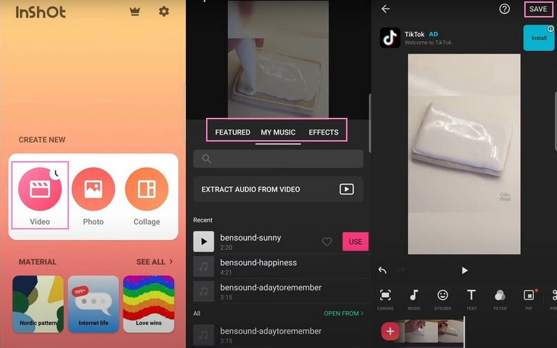 InShot：Androidで写真からリールを作る方法