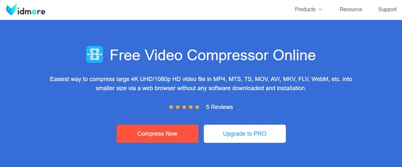 Vidmore Free Video Compressor Online ドローン動画圧縮