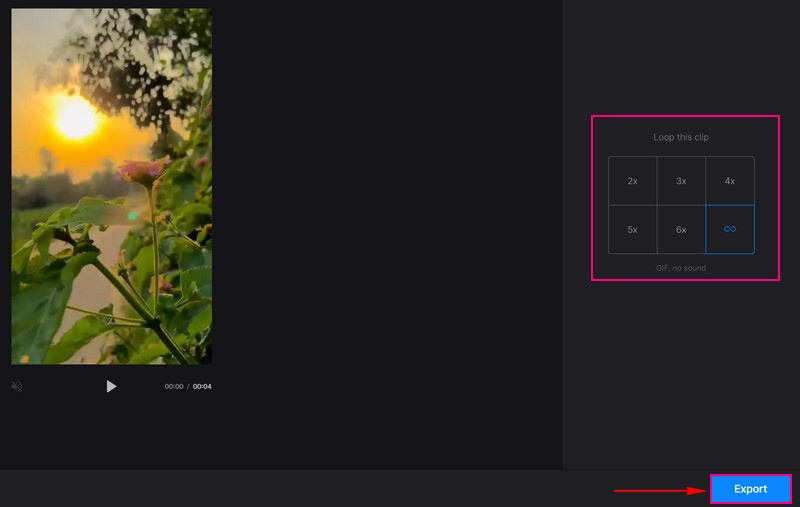 Clideo で動画をオンラインループ