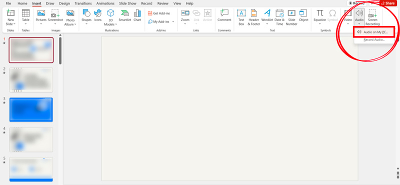 録音済みボイスオーバーを PowerPoint に追加