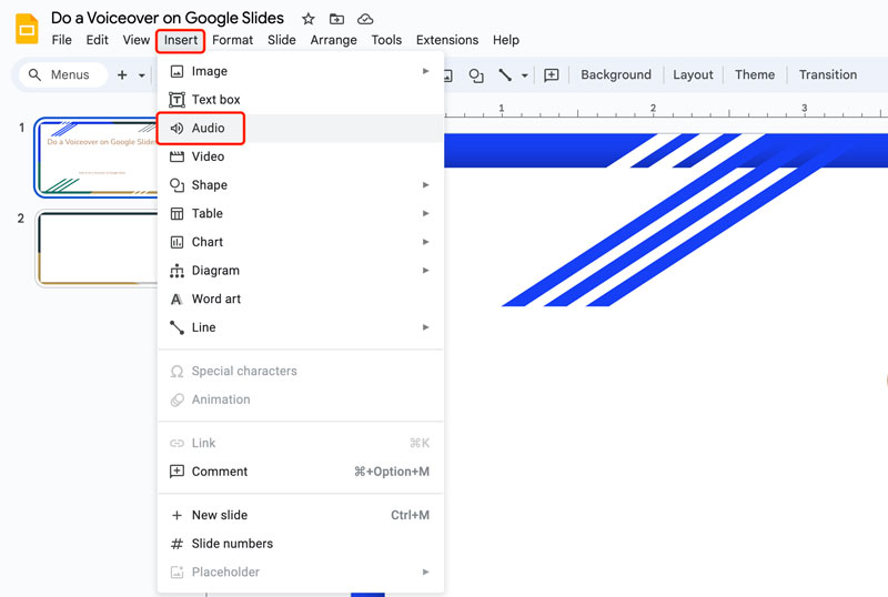 Google スライドでオーディオを挿入