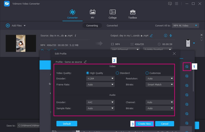 歯車ボタンを押す