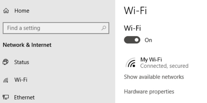 インターネット接続を確認