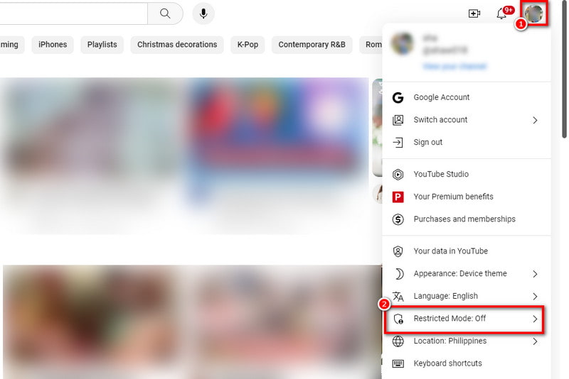 制限付きモードをオフにする