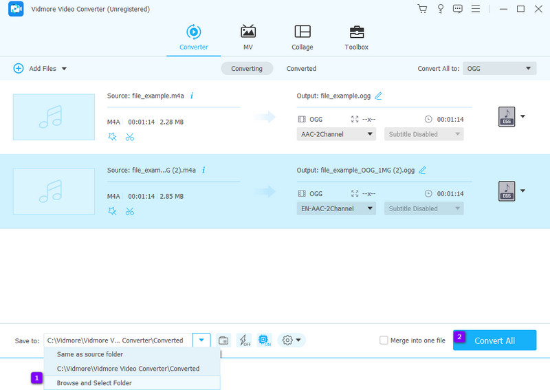M4A OGG オフライン変換 変換 保存