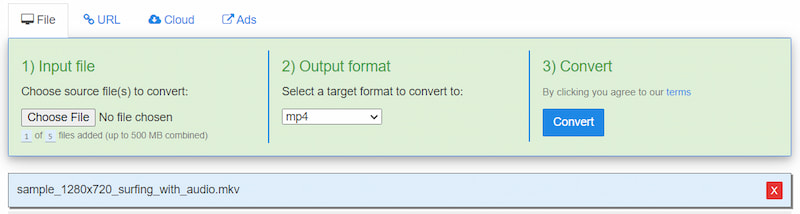 Freefileconvert インターフェース