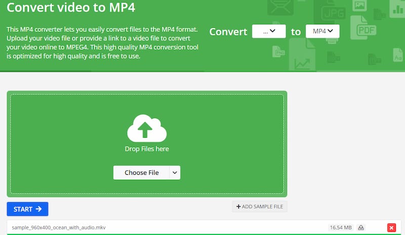 Online Convert インターフェース