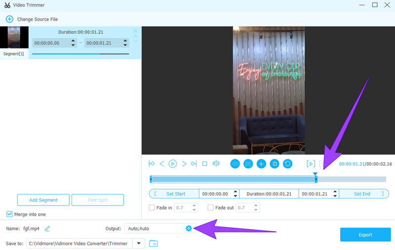 iPhone動画をトリミング Vidmoreトリム