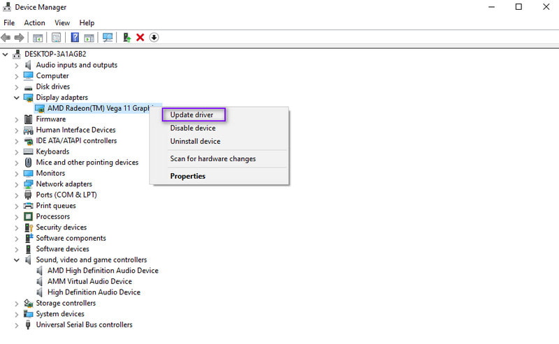 ディスプレイアダプターを更新