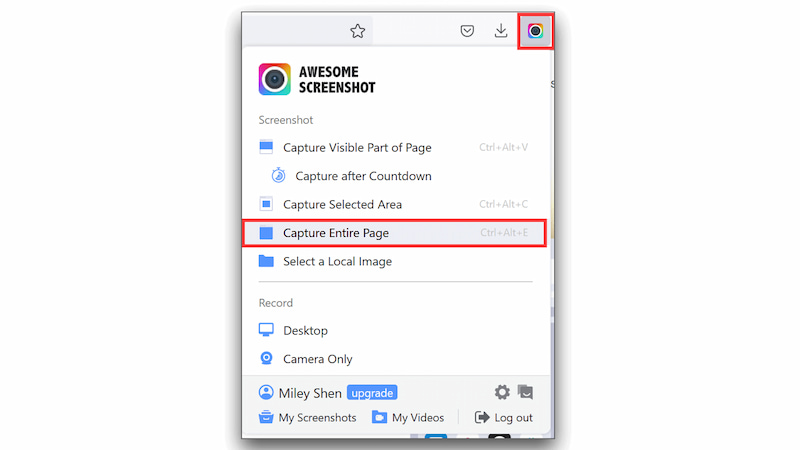 拡張機能 ページ全体をキャプチャ