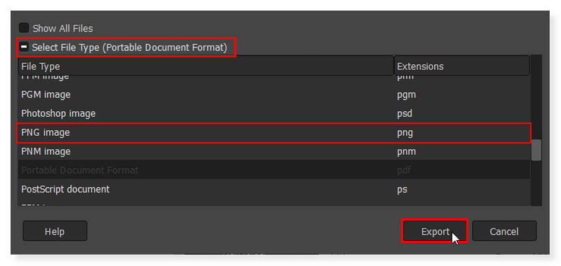 GIMP で JFIF ファイルを書き出す